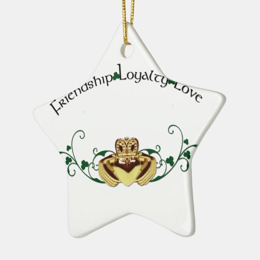 Claddagh/Claddaugh Keramisch Ornament (Links)