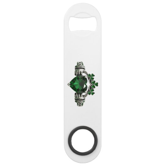 Claddagh Emerald Green Shamrock Bottle Opener Speed Flessenopener (Voorkant)