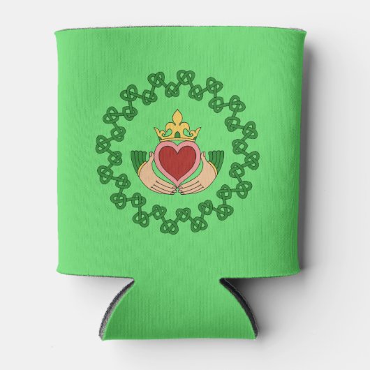 Claddagh en Green Knotwork Blikjeskoeler (Voorkant)