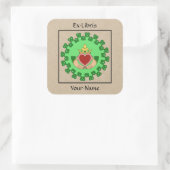 Claddagh en Green Knotwork Bookplate Vierkante Sticker (Tas)