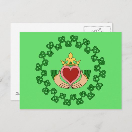 Claddagh en Green Knotwork Briefkaart