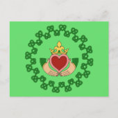 Claddagh en Green Knotwork Briefkaart