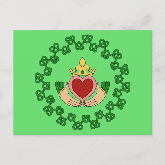 Claddagh en Green Knotwork Briefkaart (Voorkant)