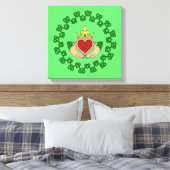 Claddagh en Green Knotwork Canvas Afdruk (Insitu (Slaapkamer))