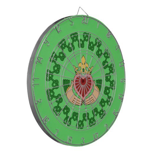 Claddagh en Green Knotwork Dartbord (Voorkant Links)
