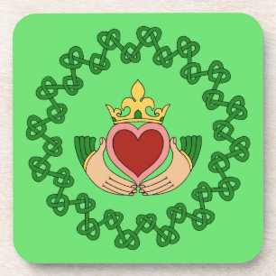 Claddagh en Green Knotwork Drankjes Onderzetter