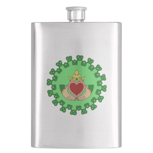 Claddagh en Green Knotwork Flacon (Voorkant)