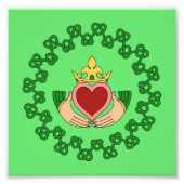 Claddagh en Green Knotwork Foto Afdruk (Voorkant)