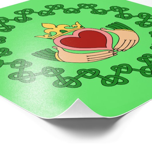 Claddagh en Green Knotwork Foto Afdruk (Hoek)