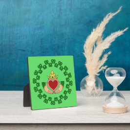 Claddagh en Green Knotwork Fotoplaat