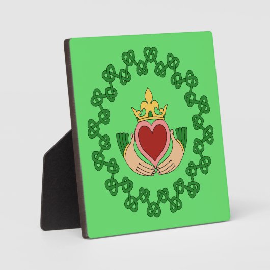 Claddagh en Green Knotwork Fotoplaat (Voorkant)