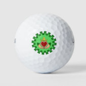Claddagh en Green Knotwork Golfballen (Voorkant)