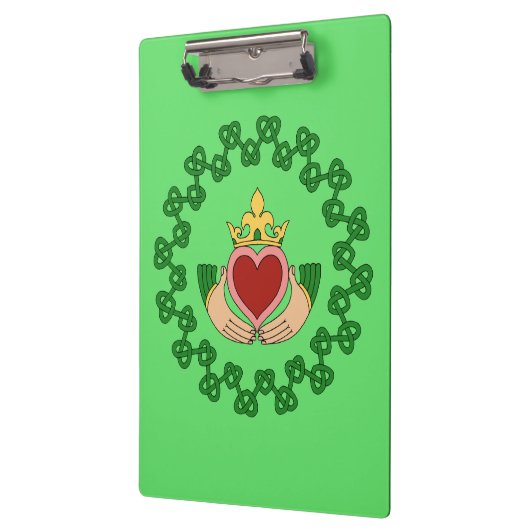 Claddagh en Green Knotwork Klembord (Links)