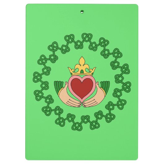Claddagh en Green Knotwork Klembord (Achterkant)