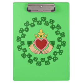 Claddagh en Green Knotwork Klembord