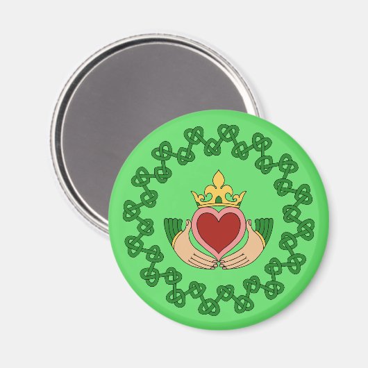 Claddagh en Green Knotwork Magneet (Voorkant / Achterkant)