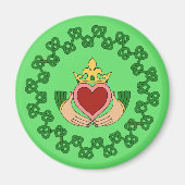 Claddagh en Green Knotwork Magneet (Voorkant)