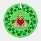 Claddagh en Green Knotwork Metalen Ornament (Achterkant)