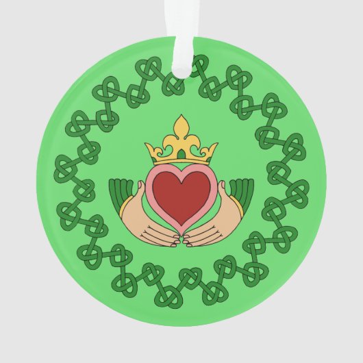 Claddagh en Green Knotwork Ornament (achterkant)