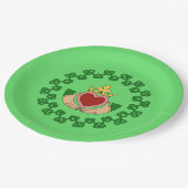 Claddagh en Green Knotwork Papieren Bordje (Gekanteld)