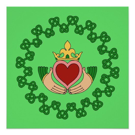 Claddagh en Green Knotwork Perfect Poster (Voorkant)
