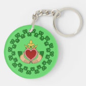 Claddagh en Green Knotwork Sleutelhanger (Achterkant)