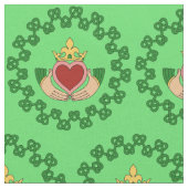 Claddagh en Green Knotwork Stof (Close Up)