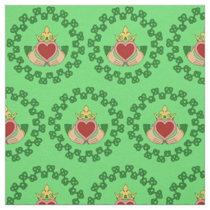 Claddagh en Green Knotwork Stof
