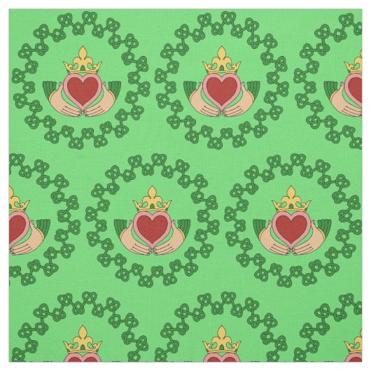 Claddagh en Green Knotwork Stof (Swatch)