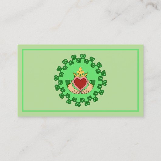 Claddagh en Green Knotwork Visitekaartje (Achterkant)