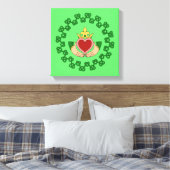 Claddagh en groene knoopwerk canvas afdruk (Insitu (Slaapkamer))