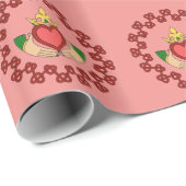 Claddagh en Red Knotwork op roze Cadeaupapier (Rol Hoek)