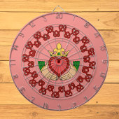 Claddagh en Red Knotwork op roze Dartbord