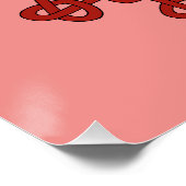 Claddagh en Red Knotwork op roze Poster (Hoek)
