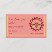 Claddagh en Red Knotwork op roze Visitekaartje (Voorkant)