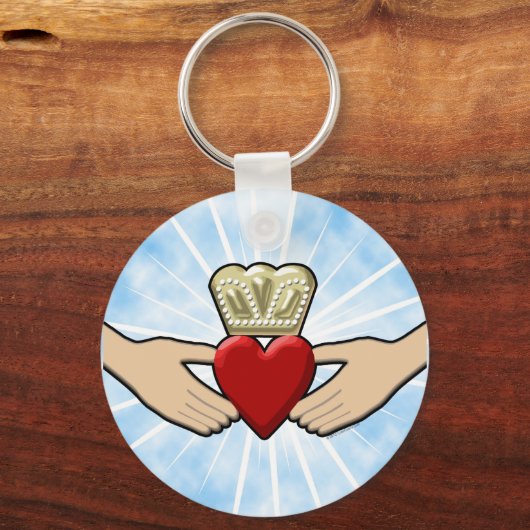 Claddagh Graphic met Red Heart Sleutelhanger (Voorkant)