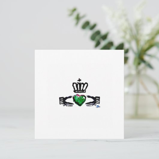 "Claddagh - Green" 2022 - Hartelijk dank voor uw k Bedankkaart (Staand voorkant)