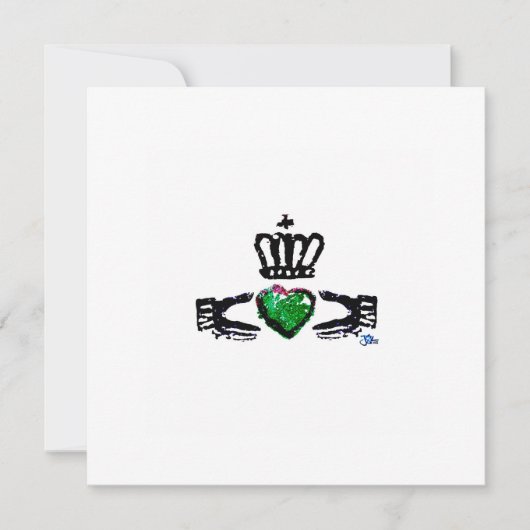 "Claddagh - Green" 2022 - Hartelijk dank voor uw k Bedankkaart (Voorkant)