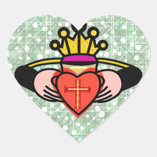 Claddagh. Hart Sticker (Voorkant)