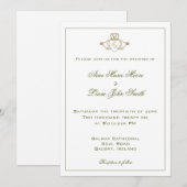 Claddagh-Ierse trouwuitnodiging Kaart (Voorkant / Achterkant)