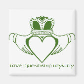 Claddagh Ierse vierkante magneet (Voorkant)
