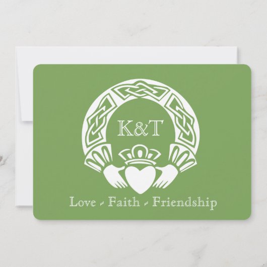 Claddagh-Initialen - Achtergrondkleur aanpassen Kaart (Achterkant)