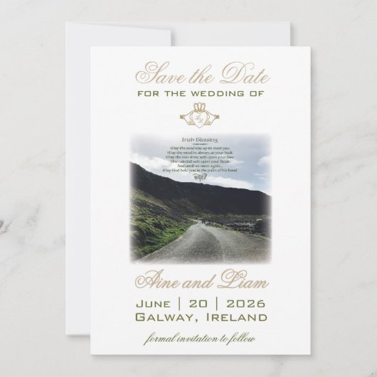 Claddagh Irish Save the Date Wedding (Voorkant)