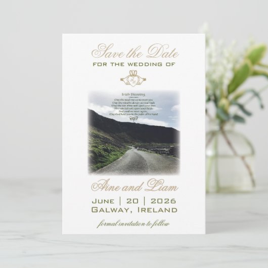 Claddagh Irish Save the Date Wedding (Staand voorkant)