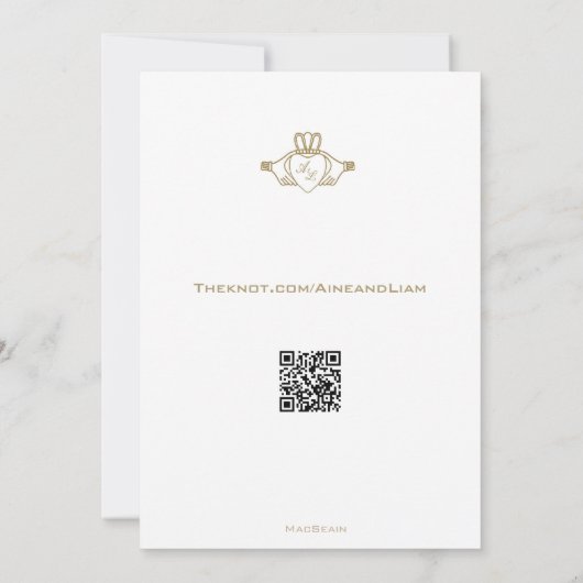 Claddagh Irish Save the Date Wedding (Achterkant)