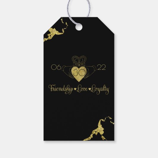 Claddagh Monogram Bedankt Label Cadeaulabel (Achterkant)