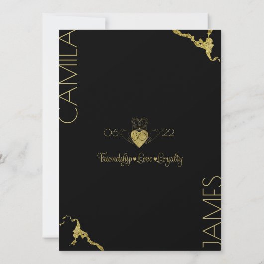 Claddagh Monogram Invitaties Save The Date (Achterkant)