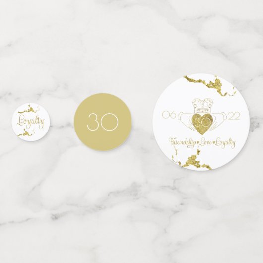 Claddagh Monogram Tabel Confetti (Achterkanten)