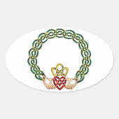 Claddagh Ovale Sticker (Voorkant)