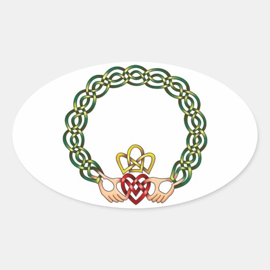 Claddagh Ovale Sticker (Voorkant)